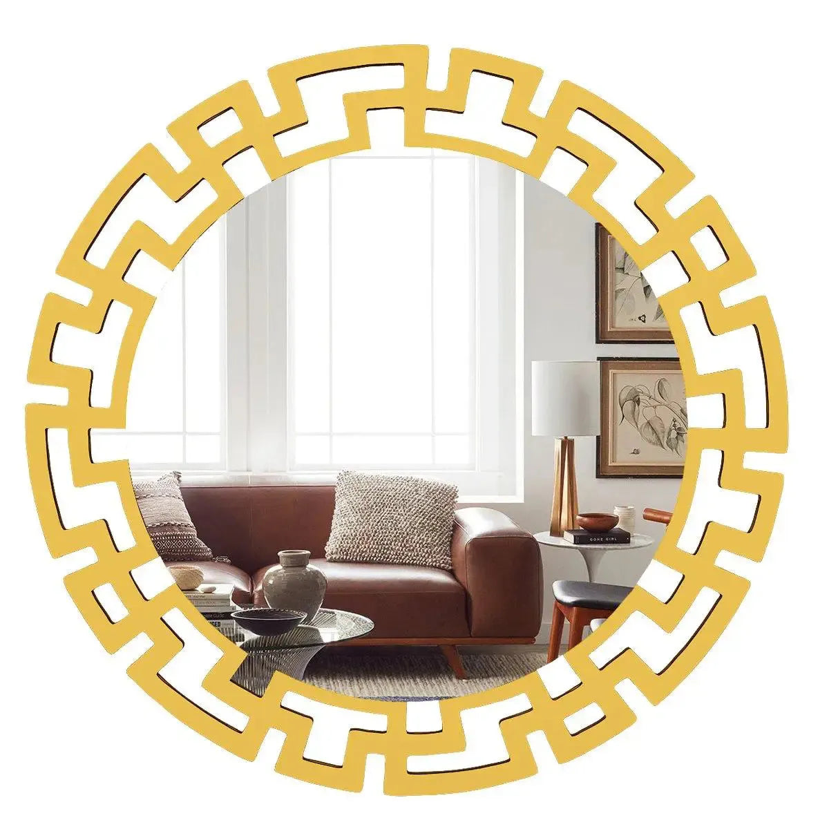 Modern Decorative Golden Finish Round Vanity Mirror
