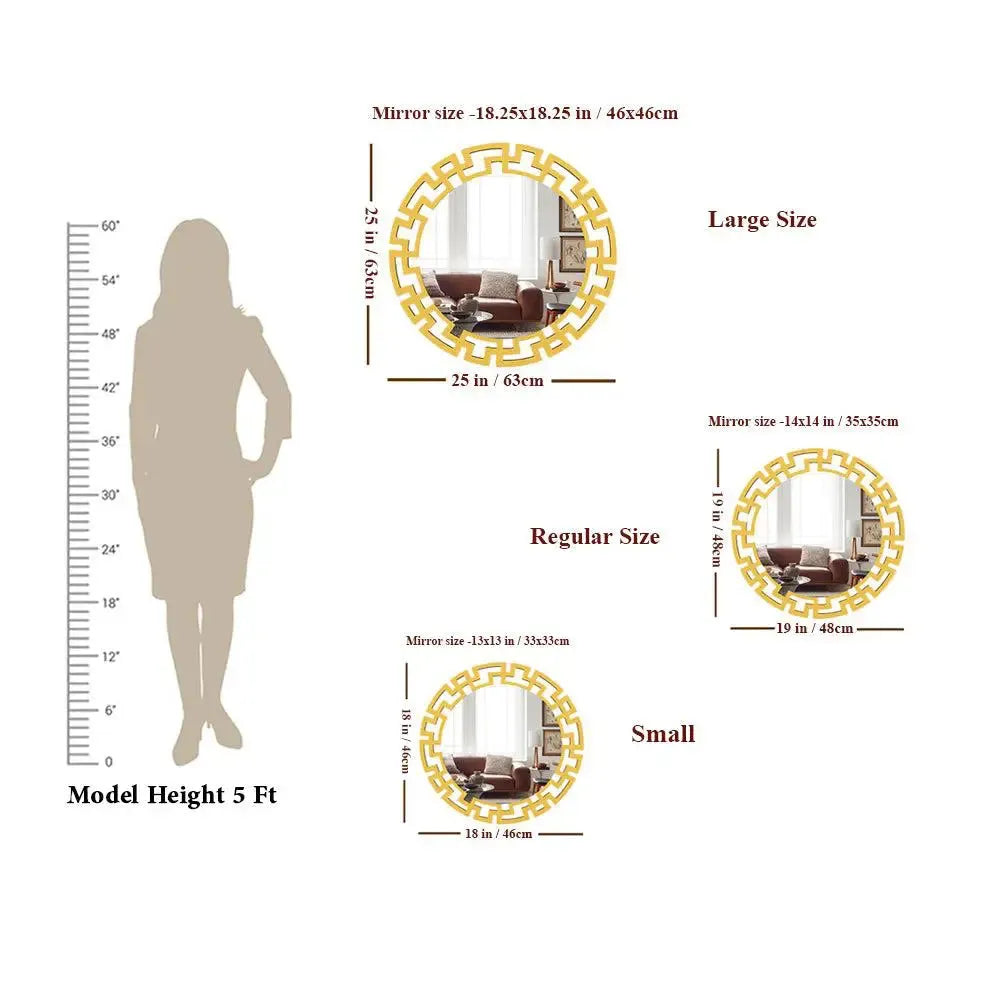 Modern Decorative Golden Finish Round Vanity Mirror