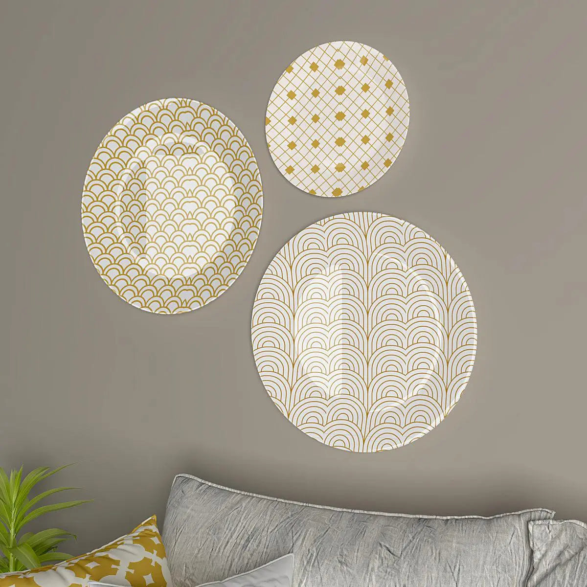 Decorative Wall Plates With Lattice Pattern Design Art' Wall Hanging.