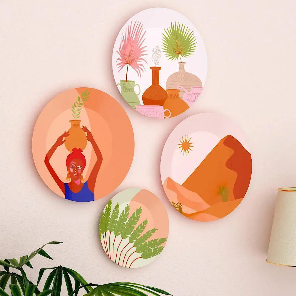 Luxury Finish Decorative Wall Plates With Different Scenery Art , Wall Hanging Plate