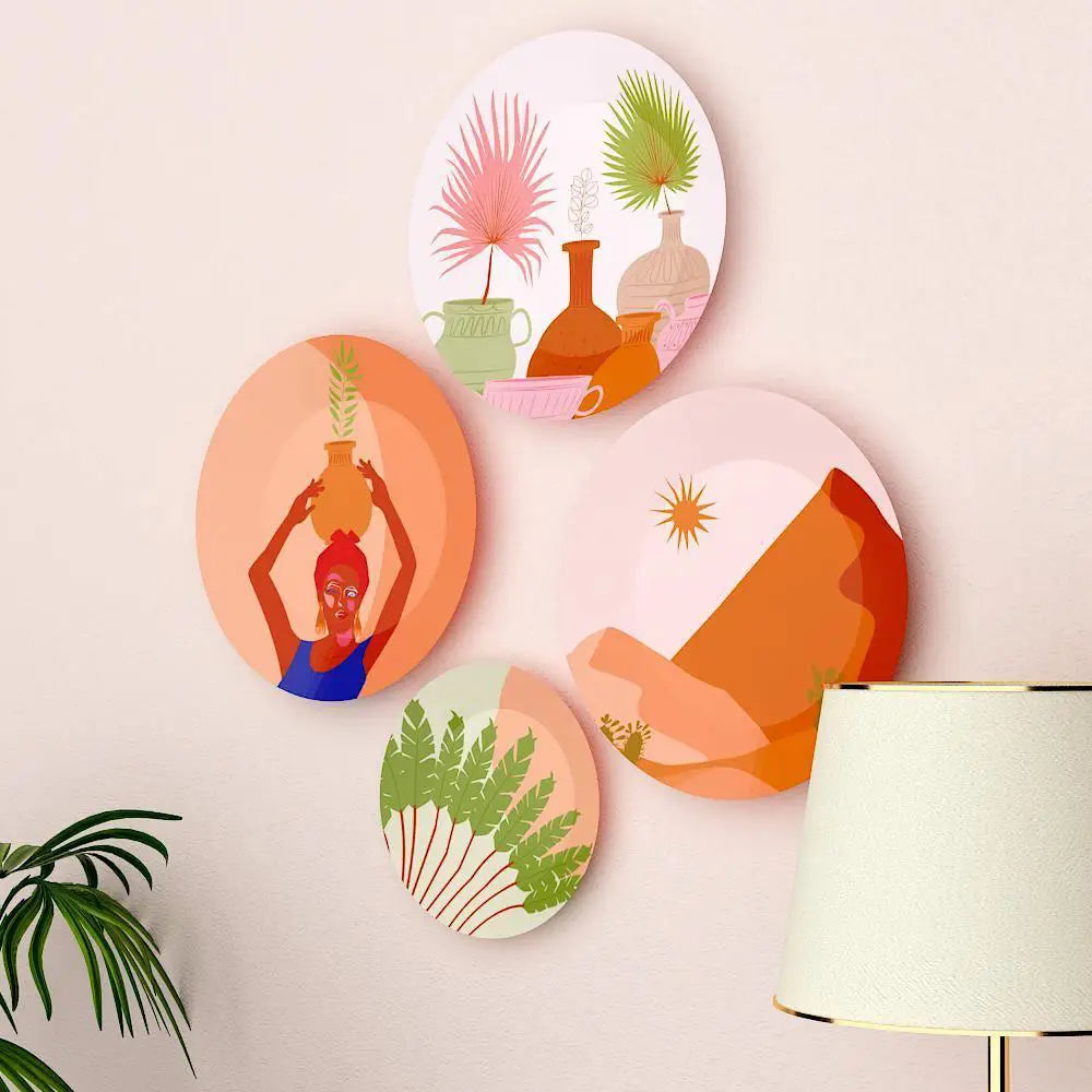 Luxury Finish Decorative Wall Plates With Different Scenery Art , Wall Hanging Plate