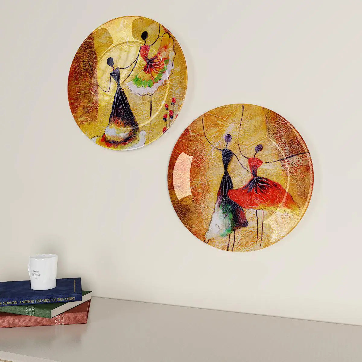 Luxury Decorative Wall Plates With Ballerina Dancing Girl Design, Wall Hanging Plate