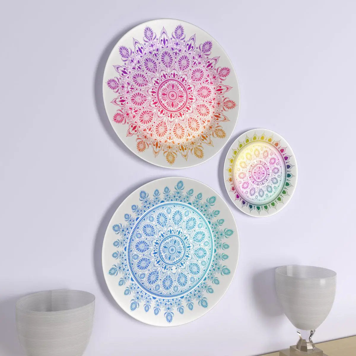 Decorative Wall Plates with Beautiful Multi Color Mandala Art Wall Hanging Plate