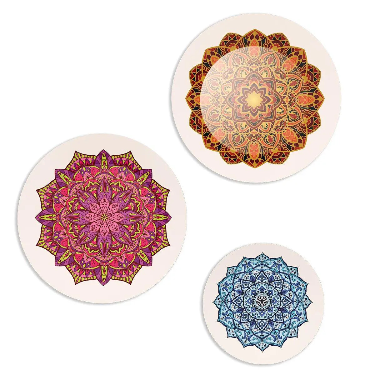Decorative Wall Plates with Beautiful Mandala Art Wall Hanging Plate Set of 2