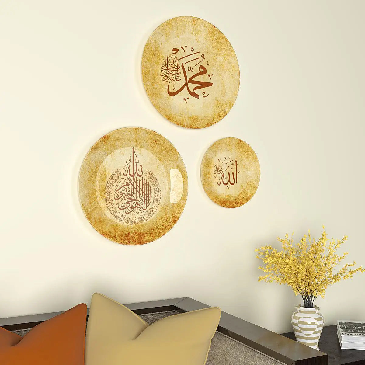 Decorative Wall Plates In Traditional Islamic Design Set Of 3