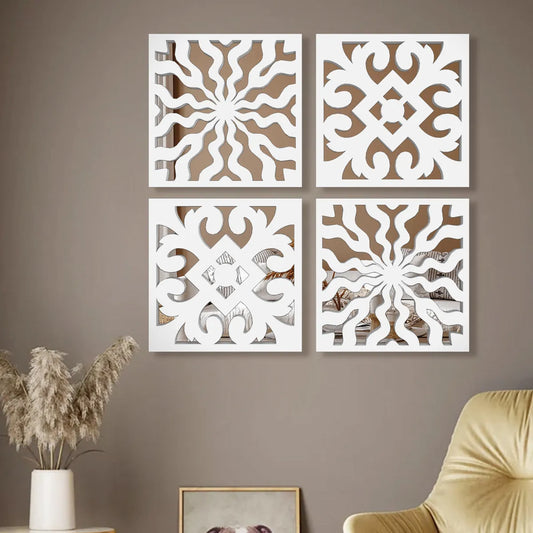 Royal Moroccan Tiles Mirror Wall Art Decorative Mirror- Set of 4