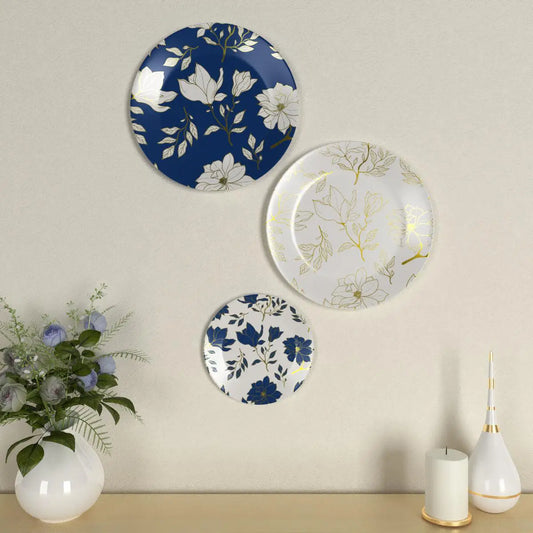Homscape - Luxury Floral Design Decorative Wall Plates, Wall Hanging Plate