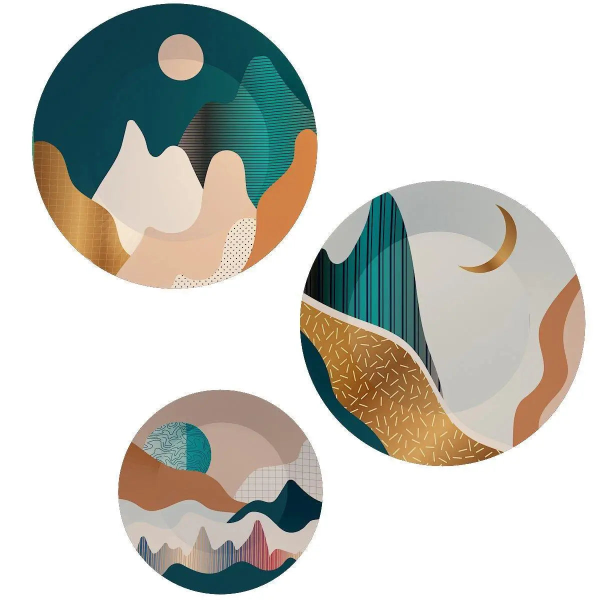 Decorative Wall Plates With Modern Art Design Round Shape, Wall Hanging.