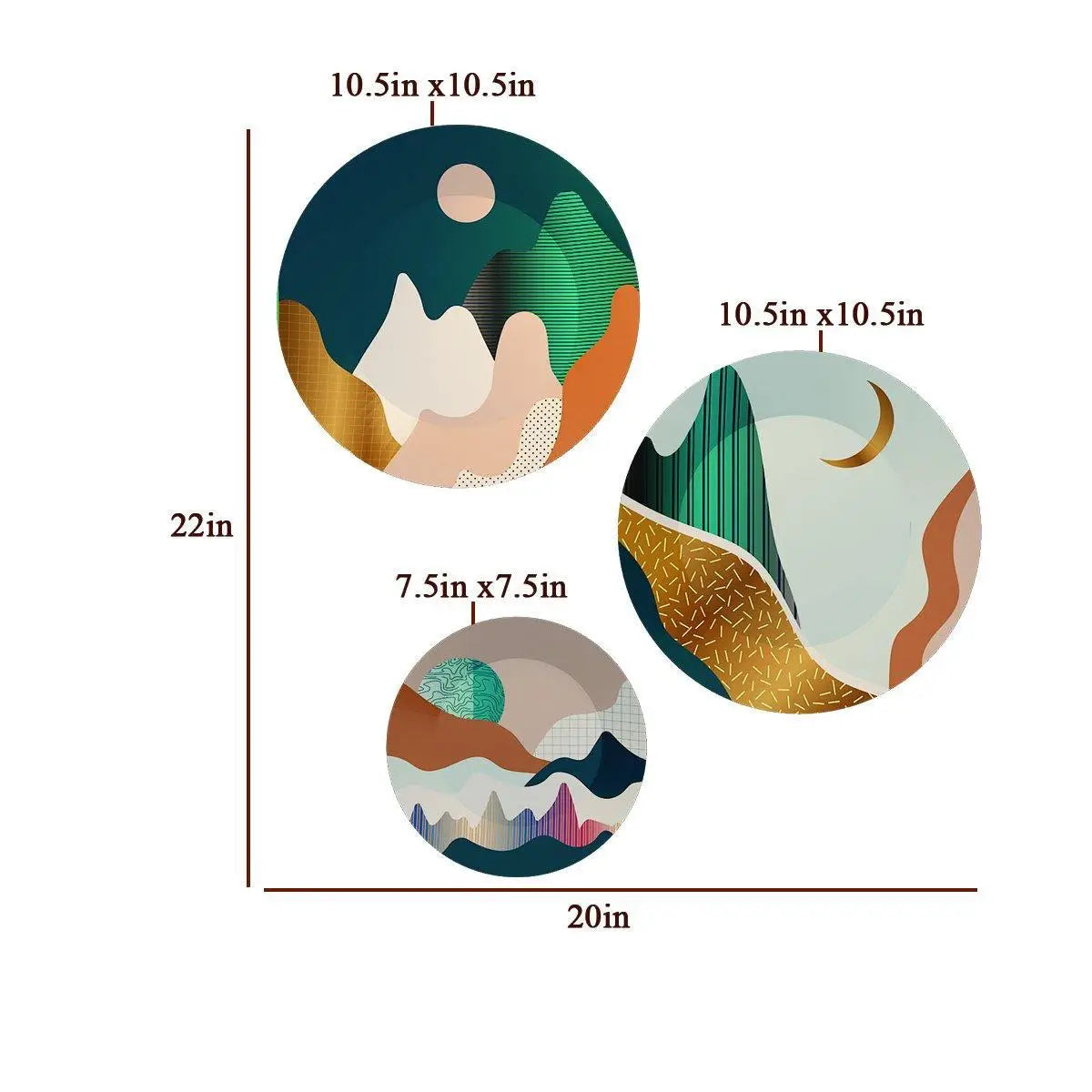 Decorative Wall Plates With Modern Art Design Round Shape, Wall Hanging.