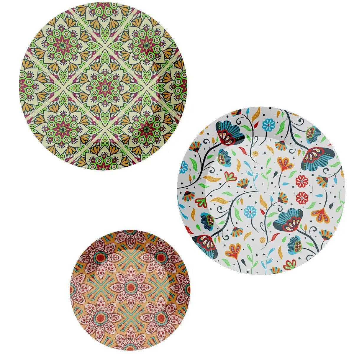 Luxury Decorative Wall Plates With Floral Art, Wall Hanging.