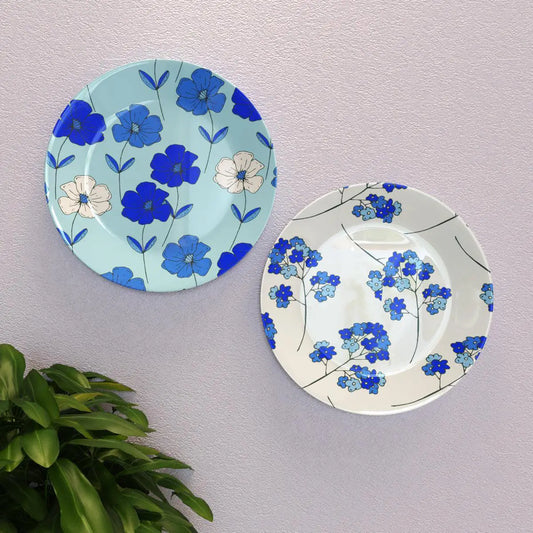 Homscape - Luxury Wall Plates With Beautiful Flowers Pattern Design, Wall Hanging Plate