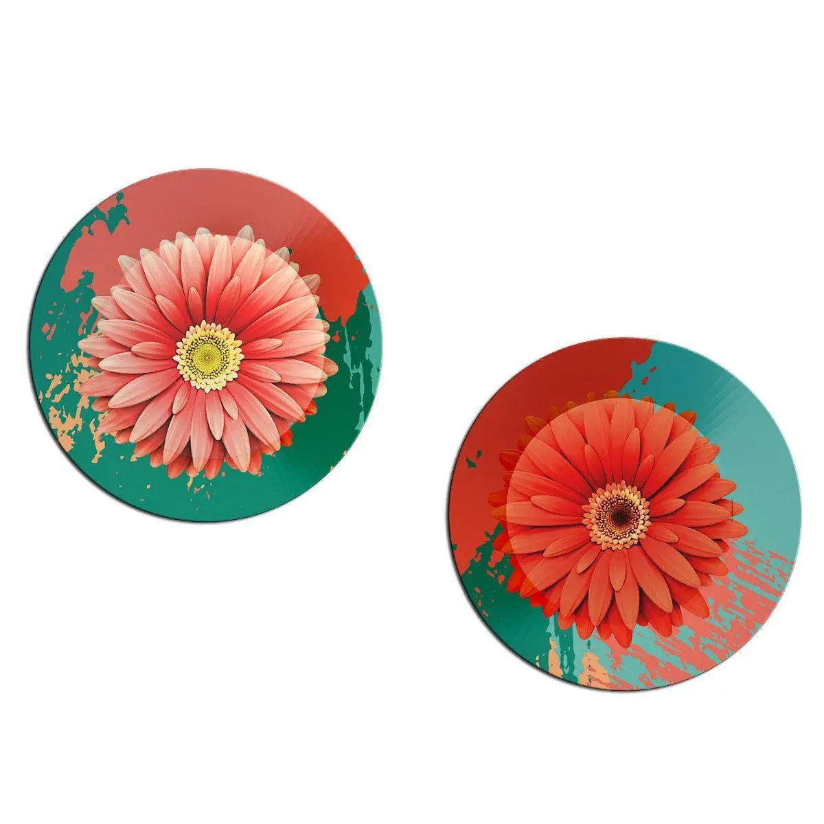 Luxury Wall Plates With Daisy Flower Art Round Shape Decorative Plate, Wall Hanging.