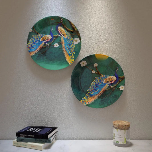 Homscape - Beautiful Peacock Scenery Decorative Wall Hanging Plates