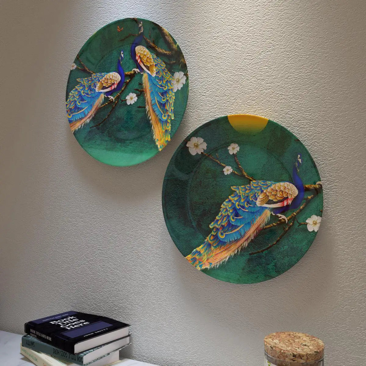Beautiful Peacock Scenery Decorative Wall Hanging Plates