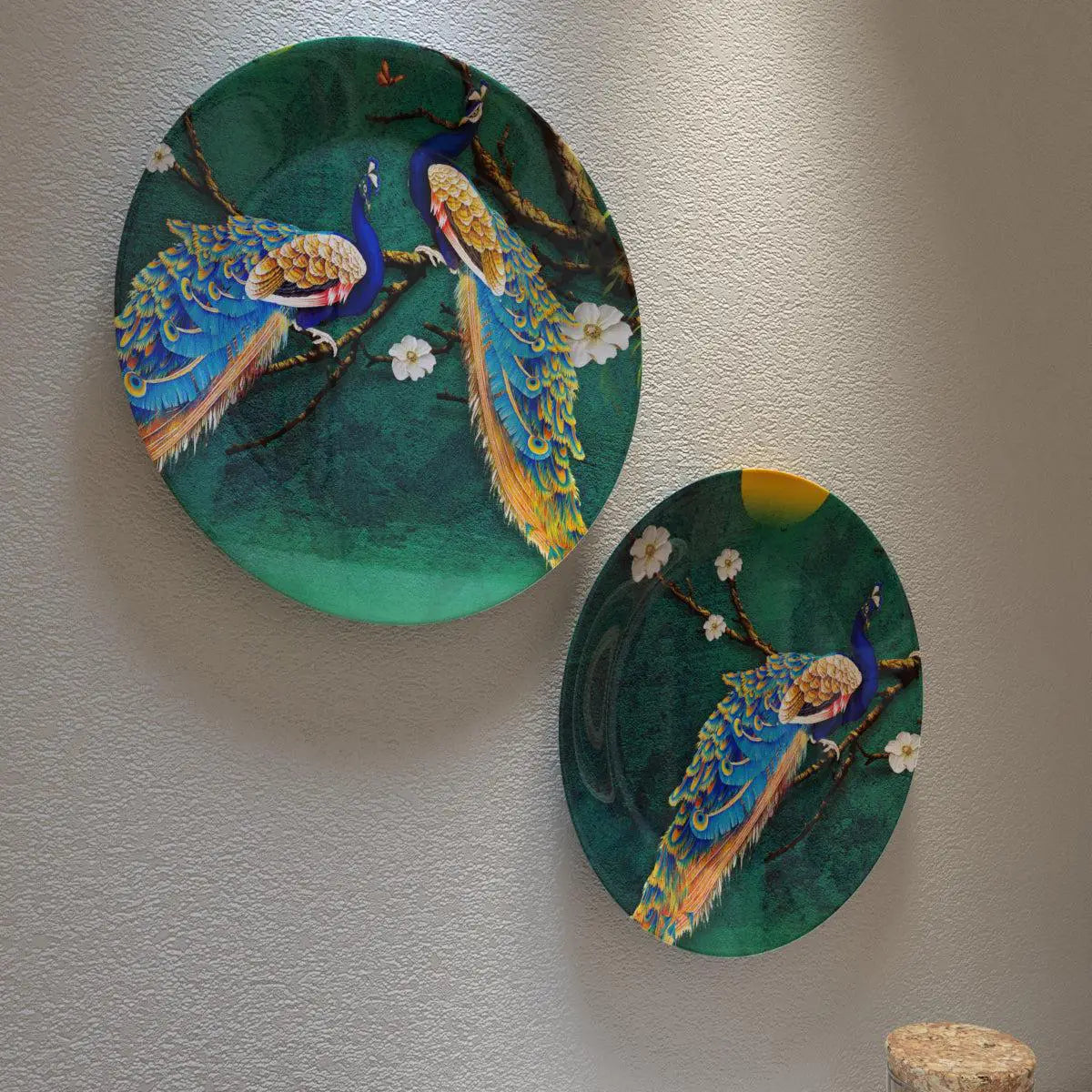 Beautiful Peacock Scenery Decorative Wall Hanging Plates