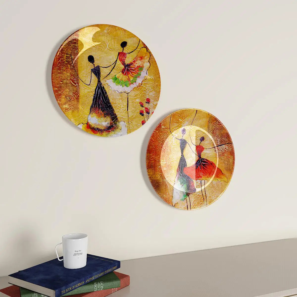 Luxury Decorative Wall Plates With Ballerina Dancing Girl Design, Wall Hanging Plate