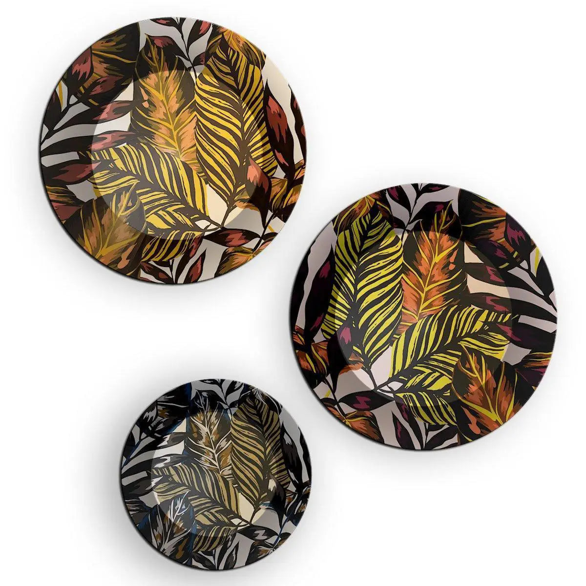 Luxury Decorative Wall Plates With Leaves Art Pattern Design, Wall Hanging.