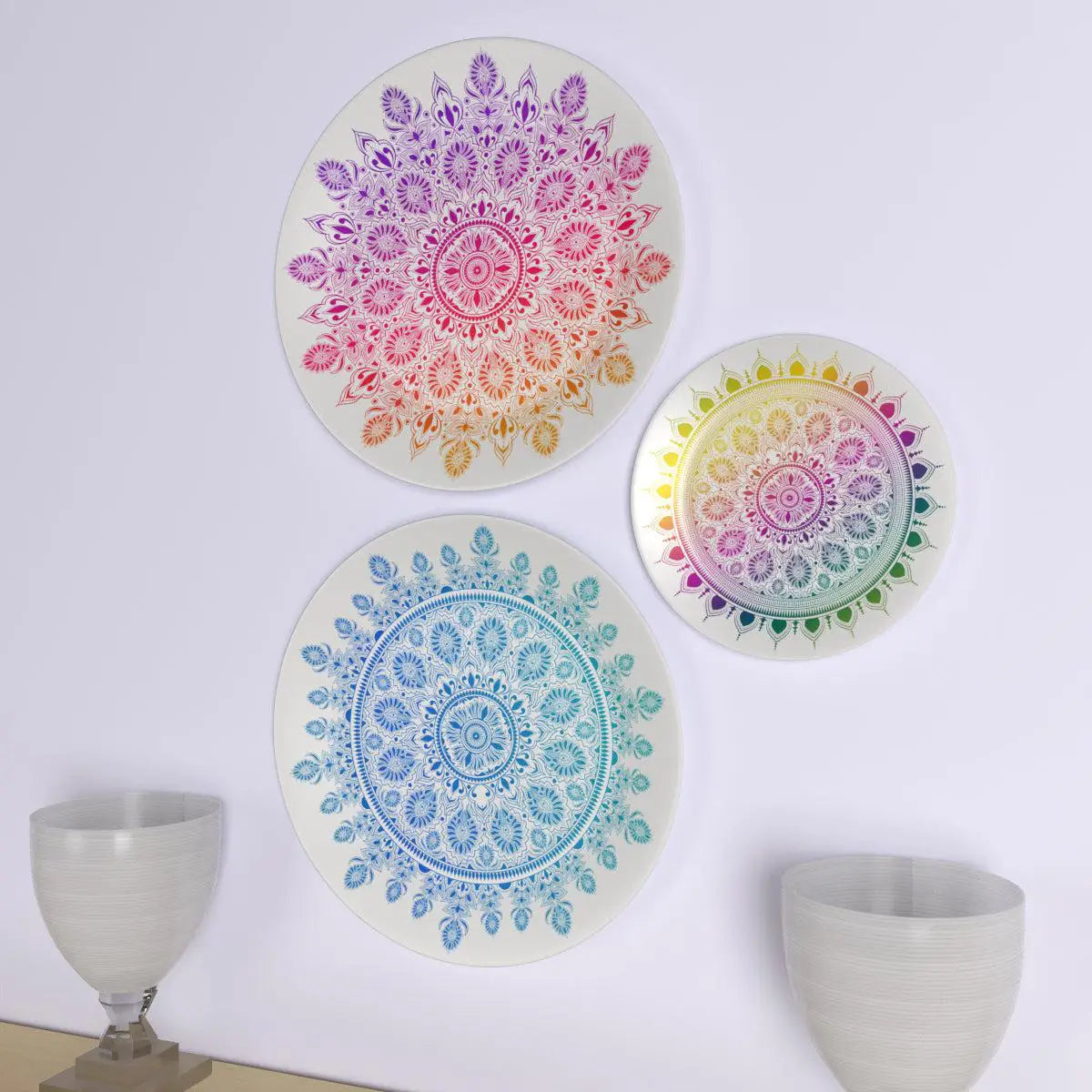 Decorative Wall Plates with Beautiful Multi Color Mandala Art Wall Hanging Plate
